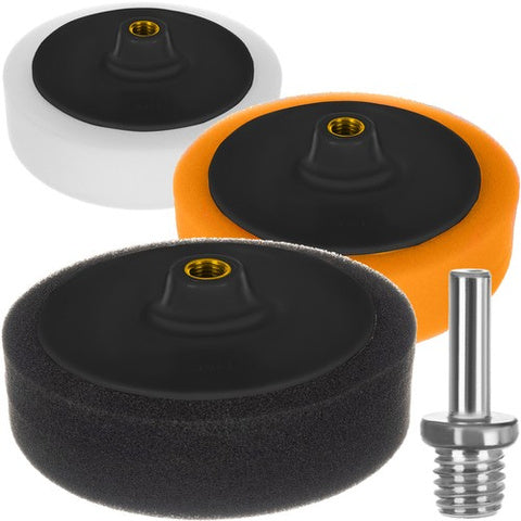 Set bureti Polish, Zola®, 3 bucati, adaptor de bormasina, bureti cu diferite clase de abraziune Set bureti Polish, Zola®, 3 bucati, adaptor de bormasina, bureti cu diferite clase de abraziune